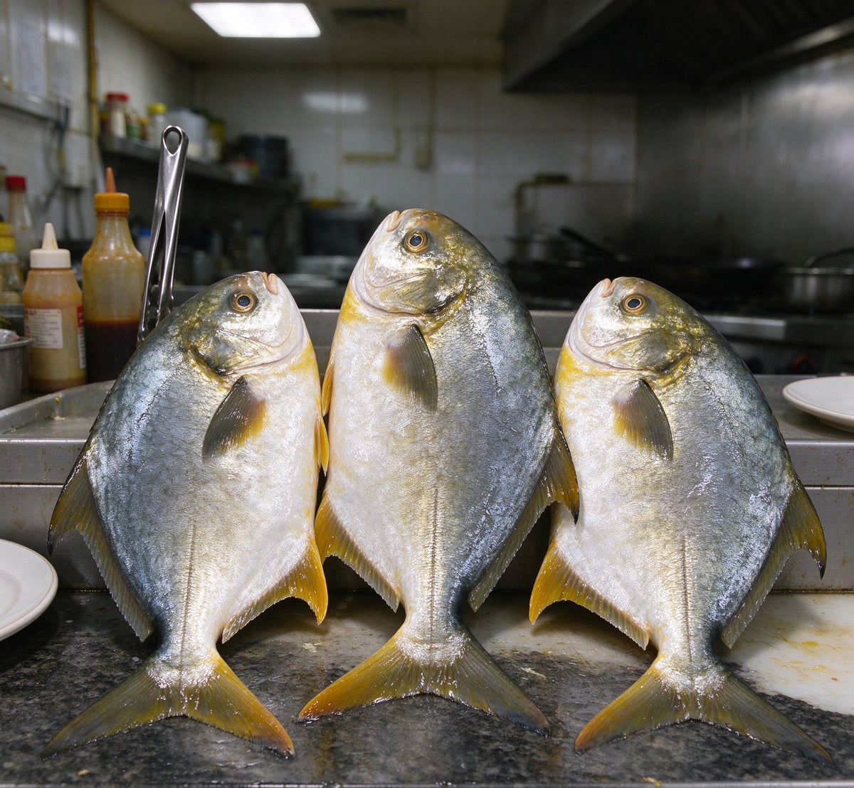 Fresh Whole Golden Pomfret